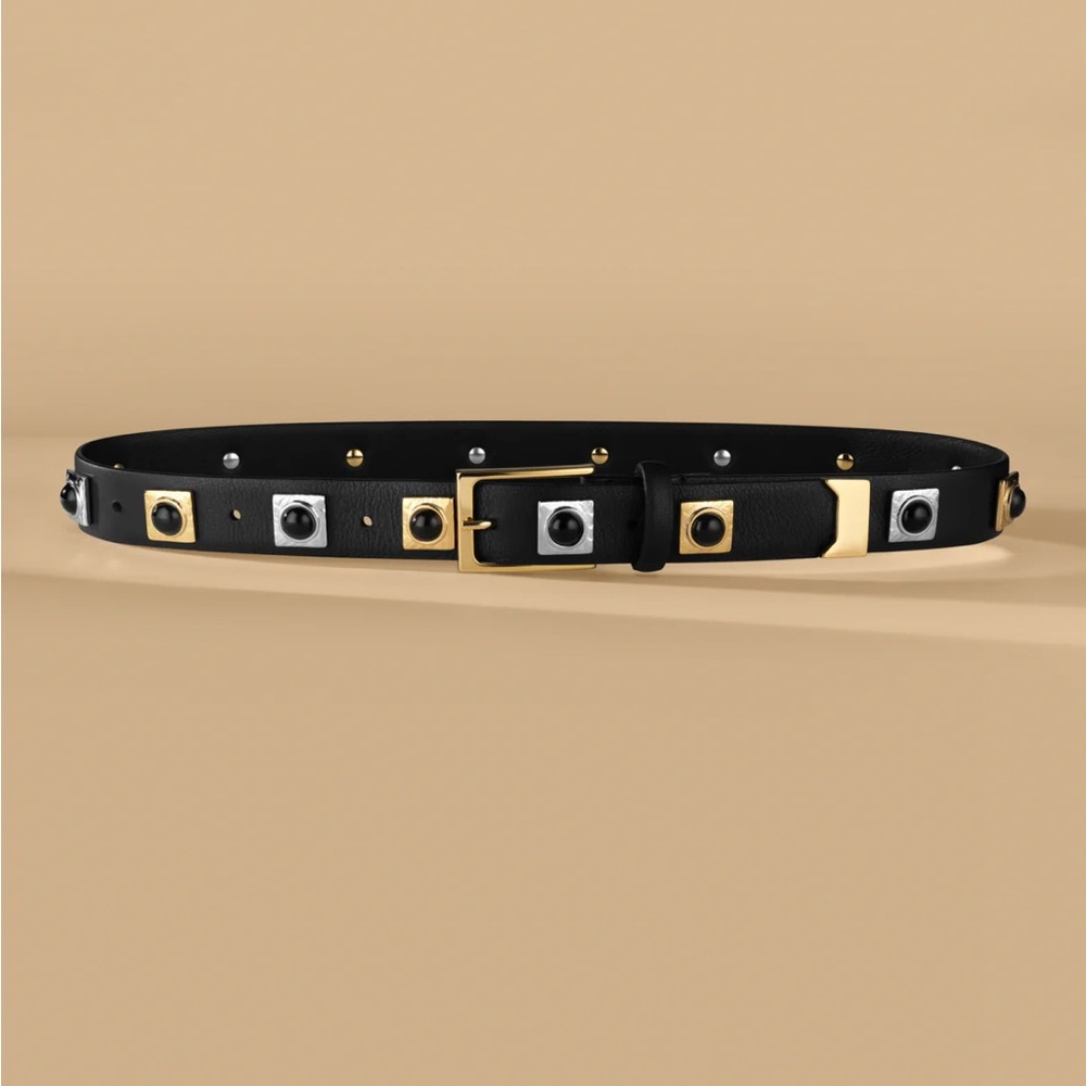 Aureum No. 2 Black & Two Tone Studded Belt